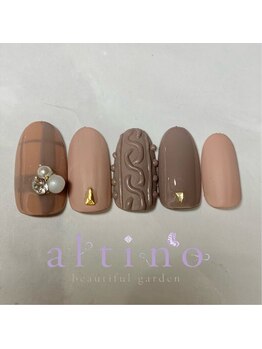 アルティノ ネイル ガーデン(altino nail garden)/ニットビジューデザイン
