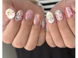 個性派春のニュアンスネイル