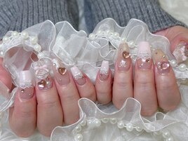 ピンクレースネイル