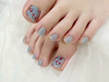 シベル(Ci belle)/フットネイル/チェリー柄ネイル