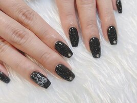 ブラックラメ夜空のキラキラ