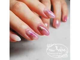 桃色ネイル　オフィスネイル