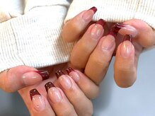 ボタネイル 近鉄八尾駅前店(BOTA NAIL)/大人フレンチ/ボルドー/クリア