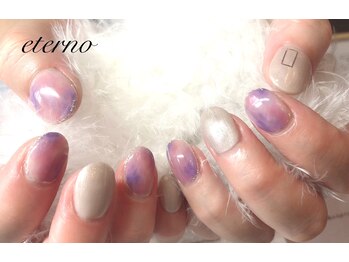 エテル(eterno)/タイダイ柄ネイル
