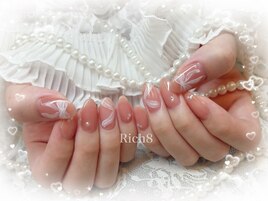 オフィス系★手書きリボンネイル