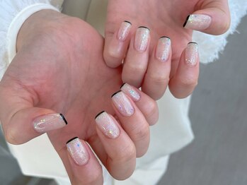 ミライ トータルビューティーサロン(mirai)/黒フレンチデザイン★