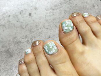 ネイルサロン アージュ(Nail Salon A jyu)の写真/《新規☆フットネイル¥8500～》丁寧なケアで持ち◎見映え◎春もオシャレデザイン沢山★