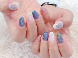 #夜空ネイル #月ネイル