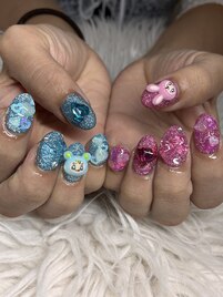 左右非対称平成ネイル♪