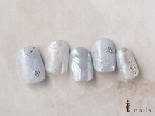 アイネイルズ 横浜EAST店(I-nails)/水彩たらしこみ春フラワーネイル