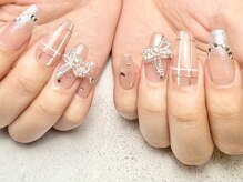 マニ ネイル ケア 京都店(mani nail CARE)/チェック×リボン