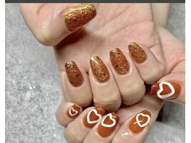 オレンジキラキラハート♪