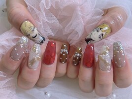 ハート 推しネイル