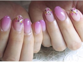 押し花×ピンクグラデーション