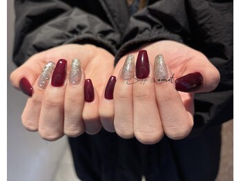 ～ボルドー×ラメワンカラー～