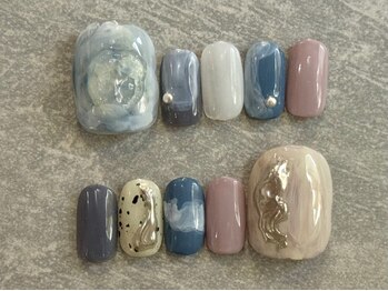 カラネイル 南森町店(calla nail)/淡色 アシンメトリー