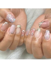 オーロラシェルフラワーネイル