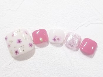 【新作】押し花フットネイル