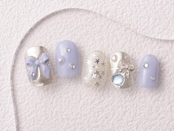 アイネイルズ 大宮店(I nails)/みずいろxシルバー