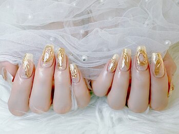 ミラーニュアンス夕焼け水面 桃