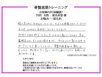 ハピネス(Happiness)/～お客様の声～　尿もれのお悩み