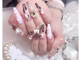 チョコくまバレンタインネイル