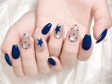 センシー ネイル スタジオ(Sensy Nail Studio)/星空ドットのネイビー