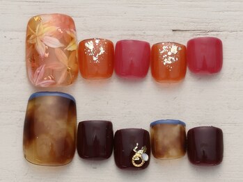 ノーネイル 自由が丘(NO NAIL)の写真/季節のフットネイル4990円！オフ無料◎ニュアンスデザインで足元から輝く♪自由が丘