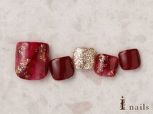 アイネイルズ 横浜EAST店(I-nails)/ボルドーニュアンスフットネイル