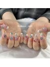 ___satomi nail花ビジューネイル