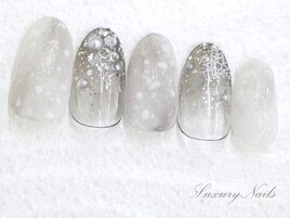 ブラック◇雪の結晶Nail