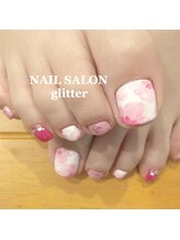 ネイルサロン グリッター(NAIL SALON glitter)/お花フットネイル