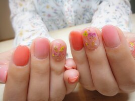 押し花＆チークネイル♪