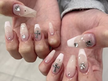 モカ 心斎橋(moca by Lee)/【Aina】ピンクフレンチネイル