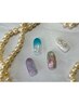【Jrネイリスト】　ワンカラーorカラーグラデ＋10粒or２本アート¥4400