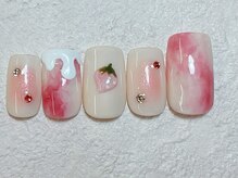 ネイルビート(NAIL BEAT)/いちごネイル　マーブル