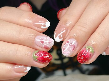 リノネイル(Lino Nail)/いちごネイル