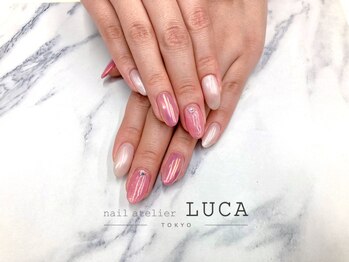 ネイルアトリエルカ(nail atelier LUCA)/W-308 ピンクオーロラネイル