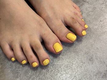 サクノネイル(SAKUNONAIL)/イエローワンカラーフットネイル