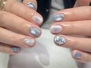blue flower nail by浅川