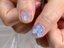 バカラネイル×リボンネイル