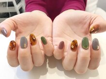 オープンジョー(open-jaw)/秋色×べっ甲ネイル