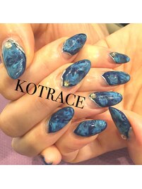 ネイビーブルーネイル￥7700