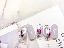 フルールソンネイル(fleur son nail)/8月定額シンプルアート
