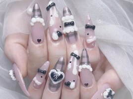 フリルチェックネイル