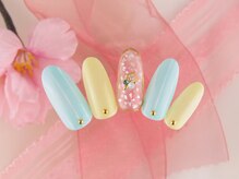 シューズネイルプロデュース/爽やかストライプネイル