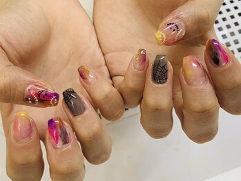 ダブルネイル(Double Nail)/【ほり】ハロウィンネイル