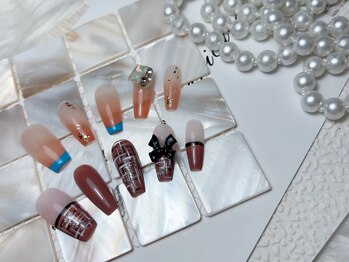 Mネイル/フレンチ｜ツイード