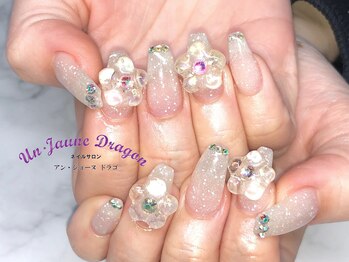 アン ジョーヌドラゴ/【自爪ネイル】クリアフラワー