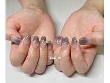 ネイルズサンキュー(Nails 39)/カラ-グラデーション&アート2本